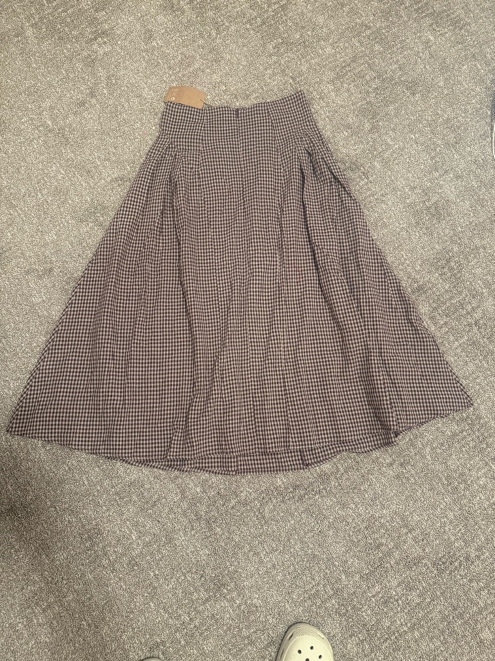 Women's Brown Houndstooth Midi Skirt - Picture 3 of 4